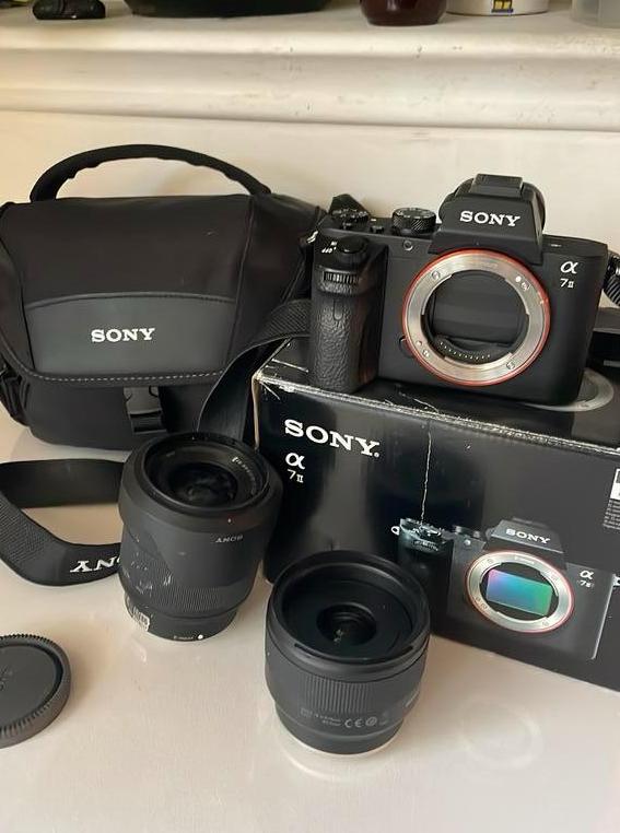 Sony alpha 7 II a7 body with lenses camera digital photo, Audio, Tv en Foto, Fotocamera's Digitaal, Ophalen of Verzenden, Zo goed als nieuw