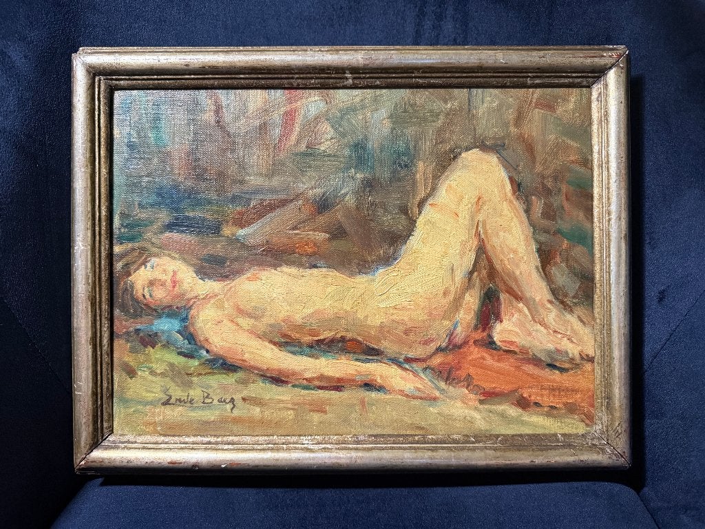 Emile Baes - Peinture nue, Antiquités & Art, Art | Peinture | Moderne, Figures, Peinture à l'huile, Bois, Signé, Peint à la main