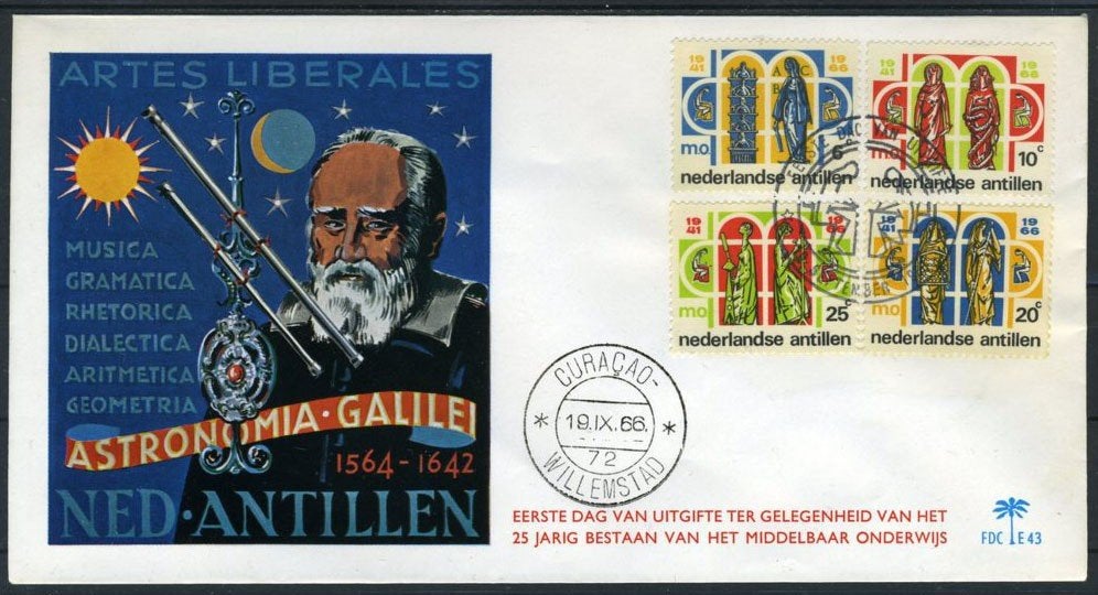 NL. ANTILLES E43 FDC 1966 - 25 ans d'études secondaires, Timbres & Monnaies, Timbres | Antilles néerlandaises, Envoi, Affranchi