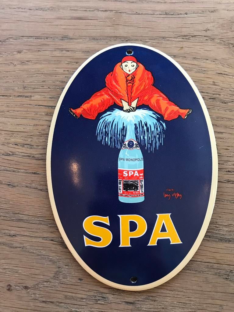 SPA emaille reclamebord, Verzamelen, Ophalen of Verzenden, Gebruikt, Reclamebord