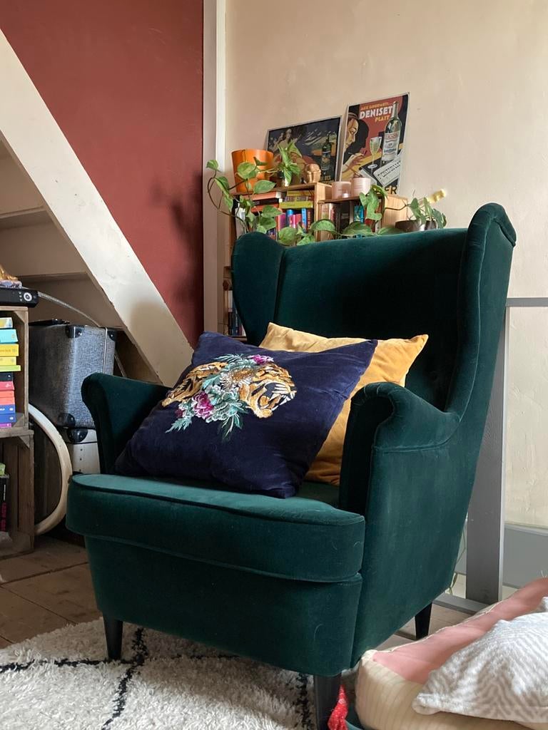 Ikea Strandmom Groene velours, Ophalen, Zo goed als nieuw