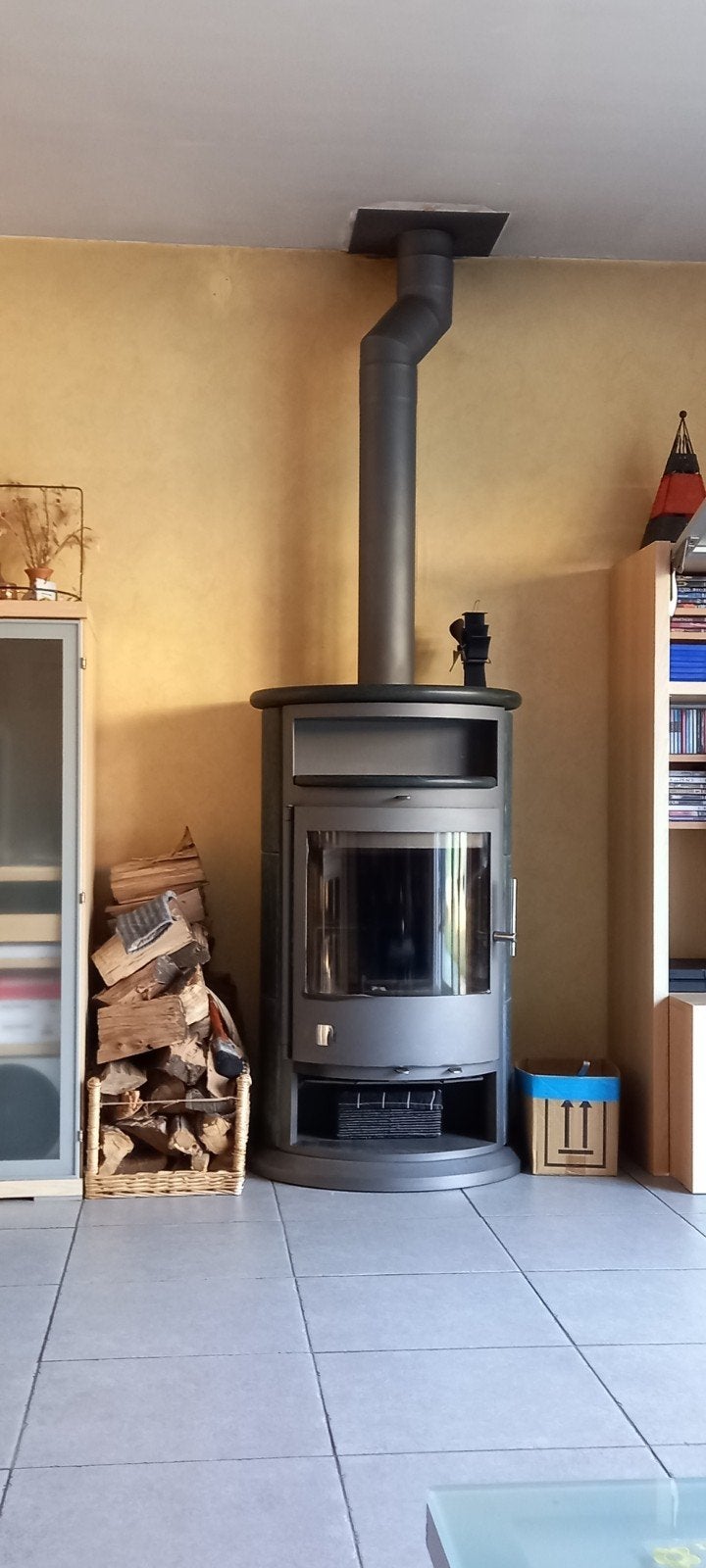 Droof houtkachel, Huis en Inrichting, Ophalen, Gebruikt, Houtkachel, Vrijstaand