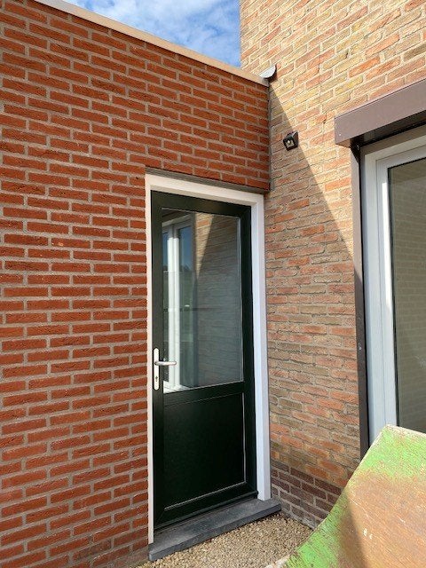 Porte extérieure en plastique vert, Porte extérieure, Verre, Enlèvement, Utilisé