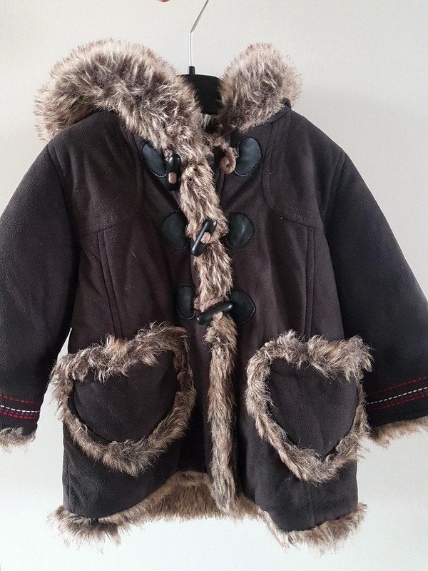 CATIMINI - Manteau brun fourrure - T.18 mois/81 cm, Enfants & Bébés, Catimini, Enlèvement ou Envoi, Utilisé, Fille