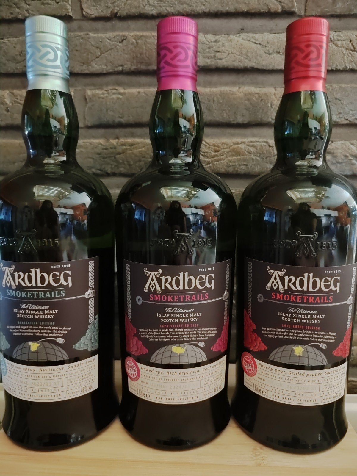 ardbeg smoketrails set (Nappa Valley, Côte rotie,Manzanilla), Collections, Enlèvement