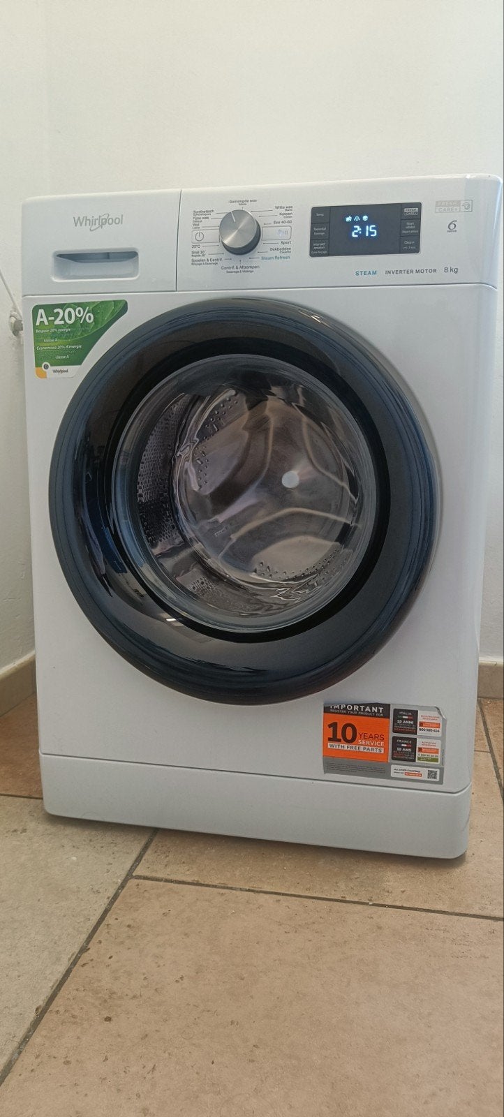 Lave-linge Whirlpool (60x85x63cm) – 8 kg – Classe A, Elektronische apparatuur, Wasmachines, Ophalen, Energieklasse A of zuiniger