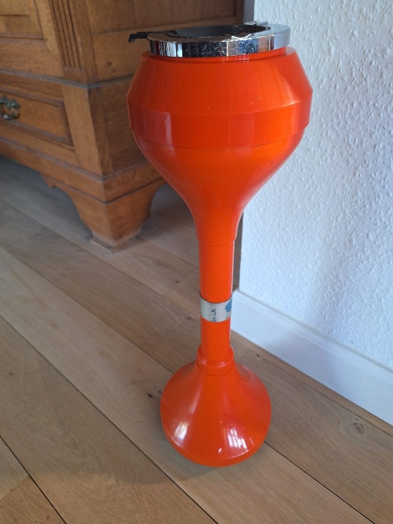 Vintage staande oranje asbak, Verzamelen, Ophalen