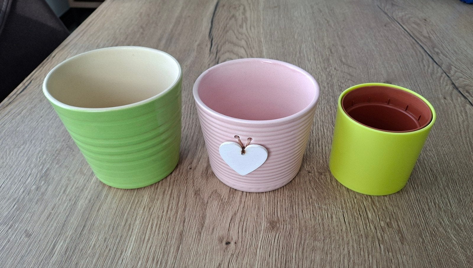 set van 3 bloempotjes (bieden mag, Tuin en Terras, Bloempotten, Ophalen