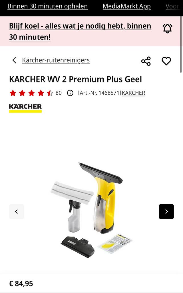Wv 2 premium karcher ruitenreiniger, Enlèvement