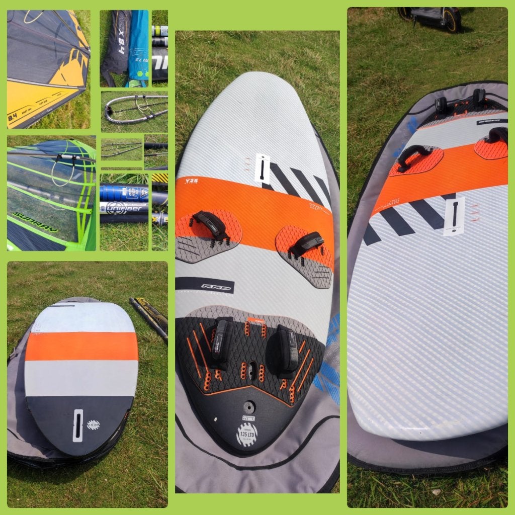SURFSET-surfboard 135L+2zeilen+2masten+2giek+2verlenger+voet, Ophalen, Gebruikt, Minder dan 250 cm, RRD