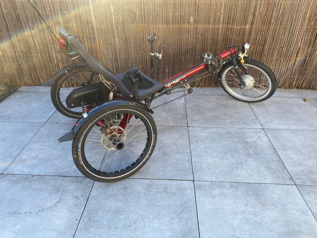 Ligfiets: Hase Kettwiesel Electrisch te koop., Ophalen, Gebruikt