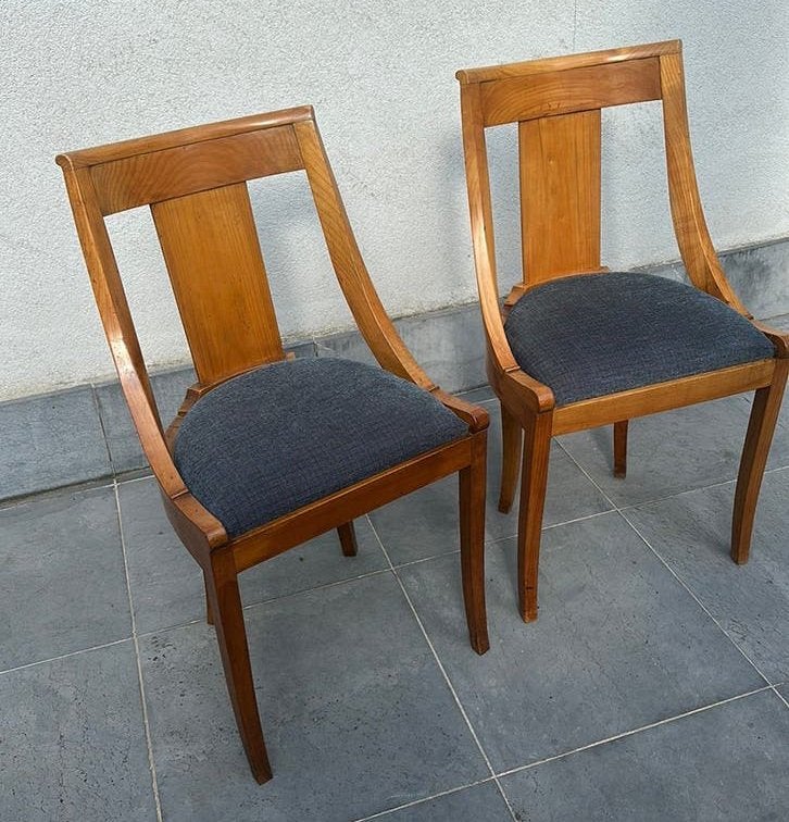 Chaises vintage 4 pièces, Enlèvement, Utilisé, Bleu, Empire, kerselaar