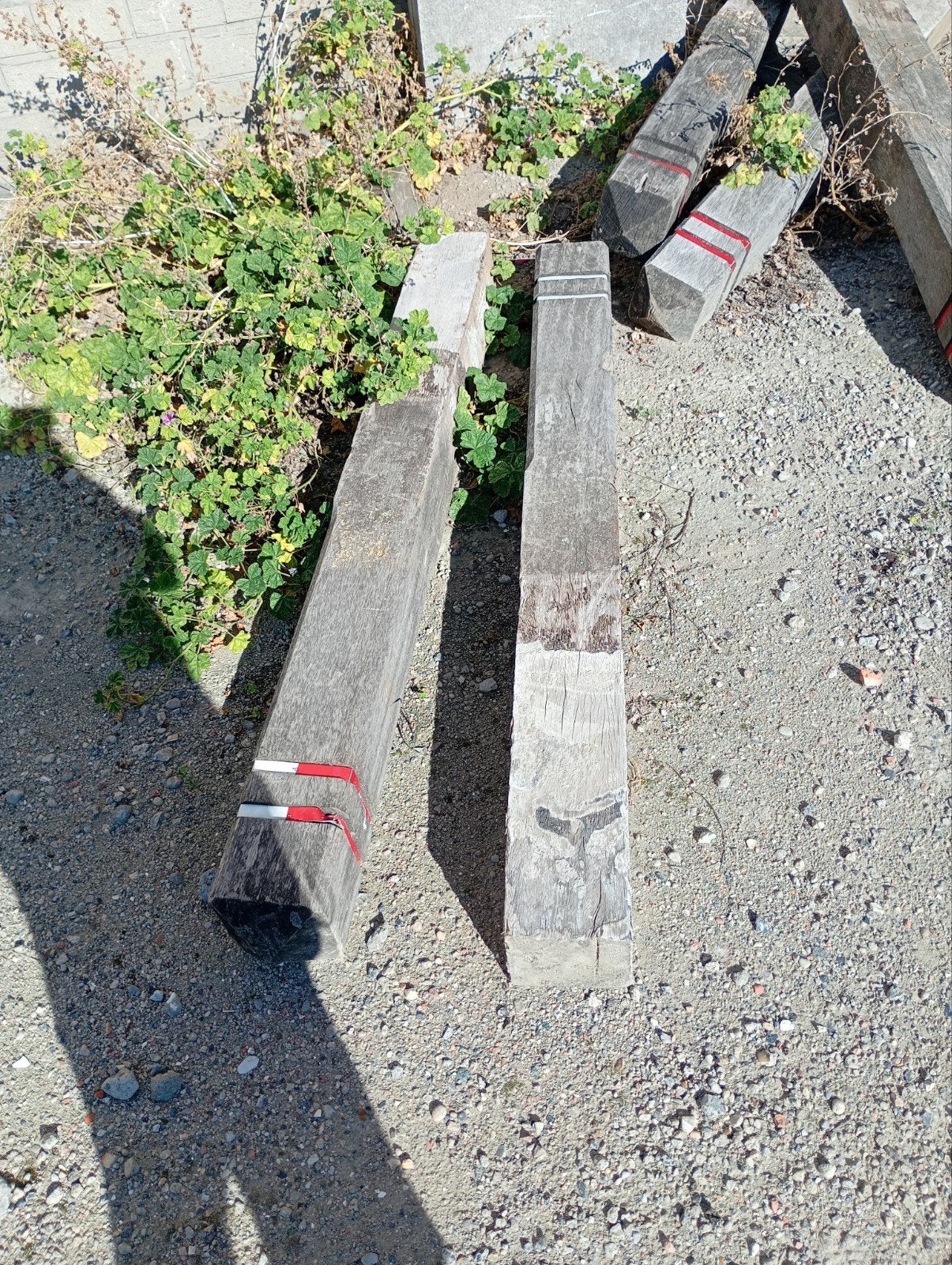 Hardhouten balken anti aanrijding, Tuin en Terras, Ophalen