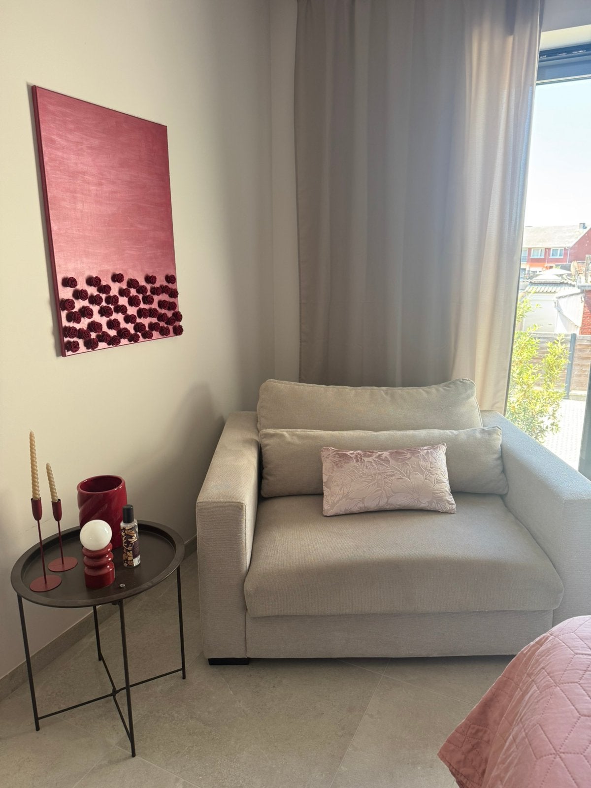 Causeuse/fauteuil beige — Canapé de luxe moderne, Enlèvement, Tissus