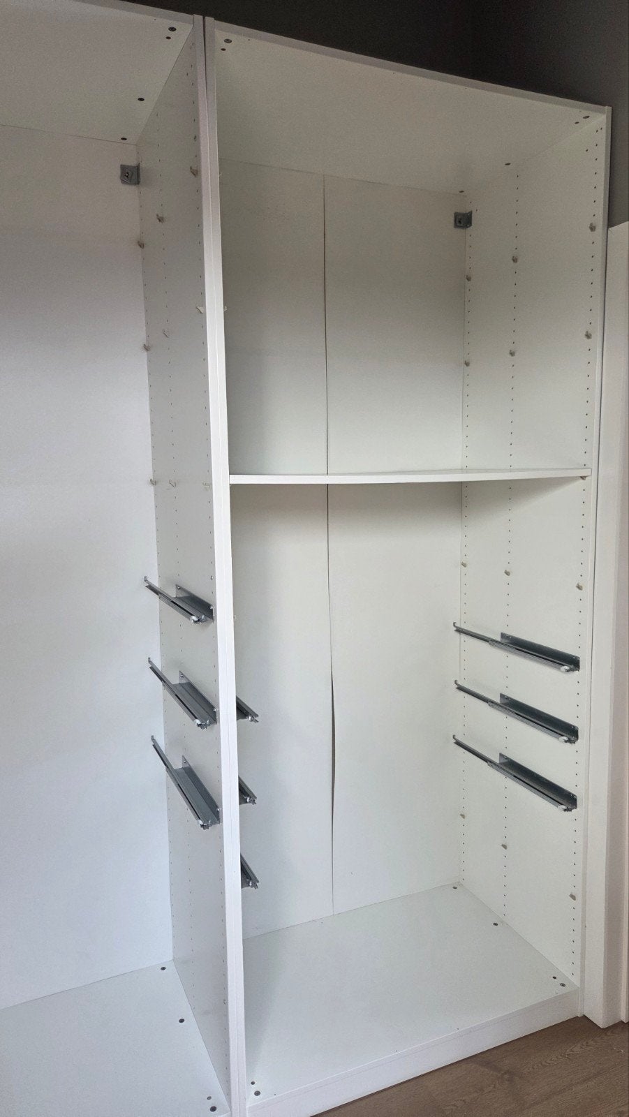 Garde robe 2 blocs 2m36*1m blanche 6 tiroirs 6 planches, Enlèvement