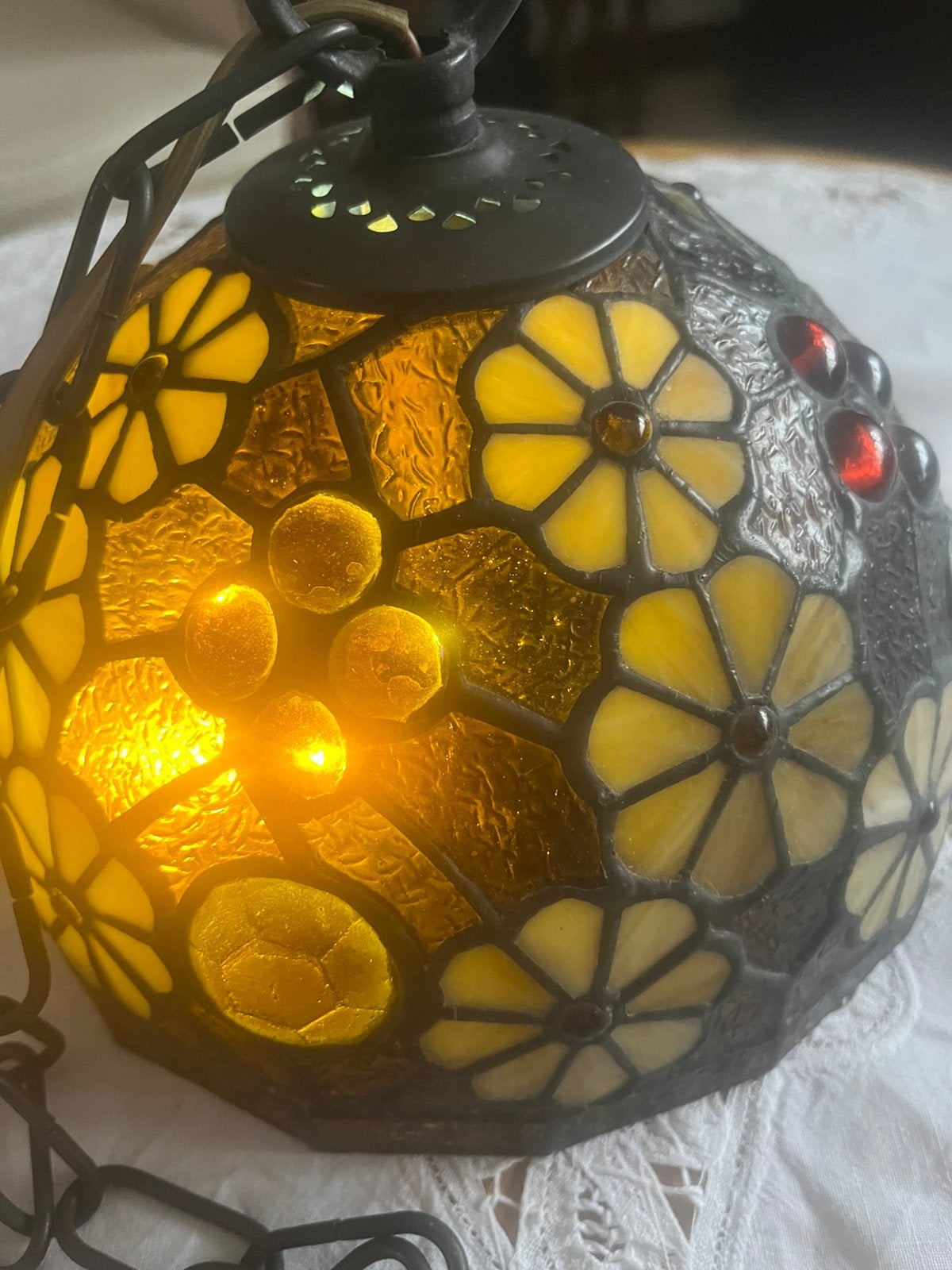 Lustre style Tiffany, Antiek en Kunst, Antiek | Verlichting, Ophalen of Verzenden