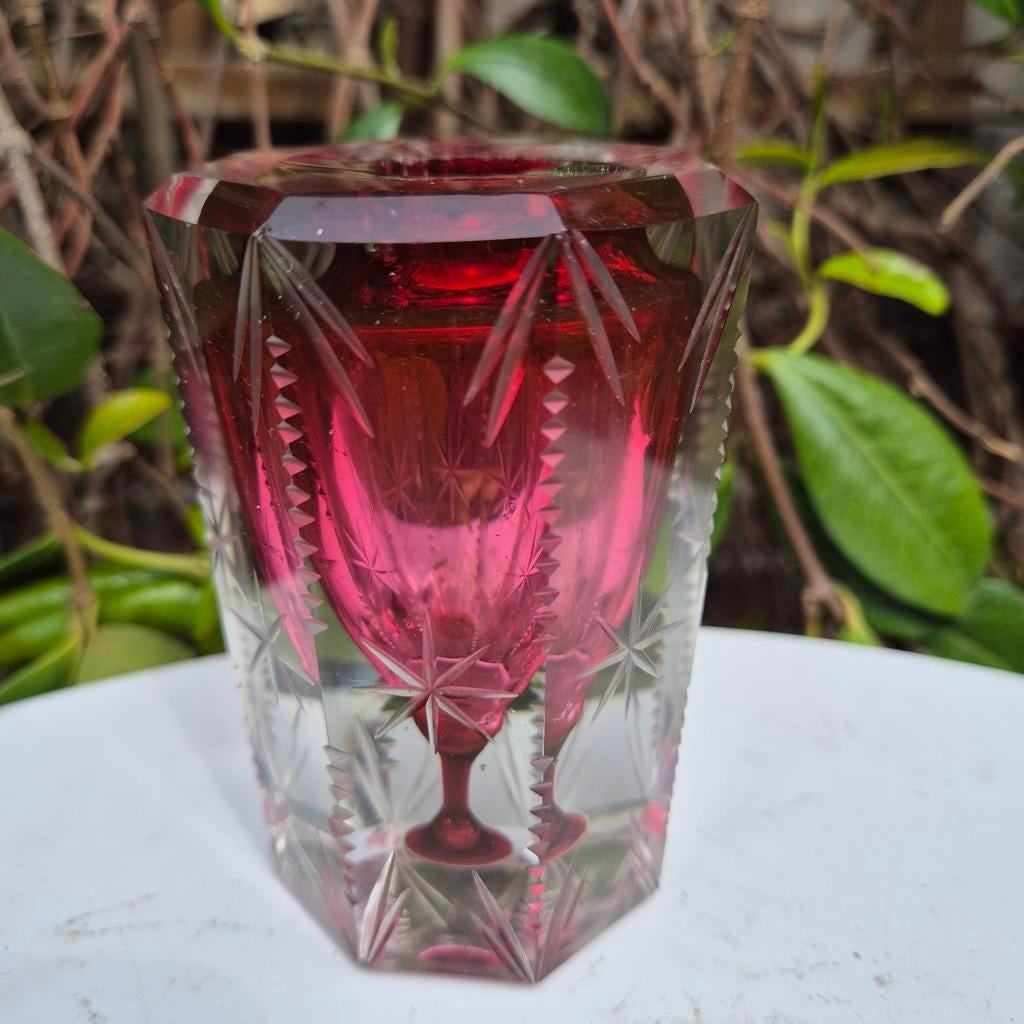 Encrier ancien en cristal taillé Val St Lambert., Antiquités & Art, Antiquités | Verre & Cristal, Envoi
