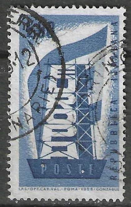 Italie 1956 - Yvert 732 - Eerste Europazegel - 60 l. (ST), Verzenden, Gestempeld