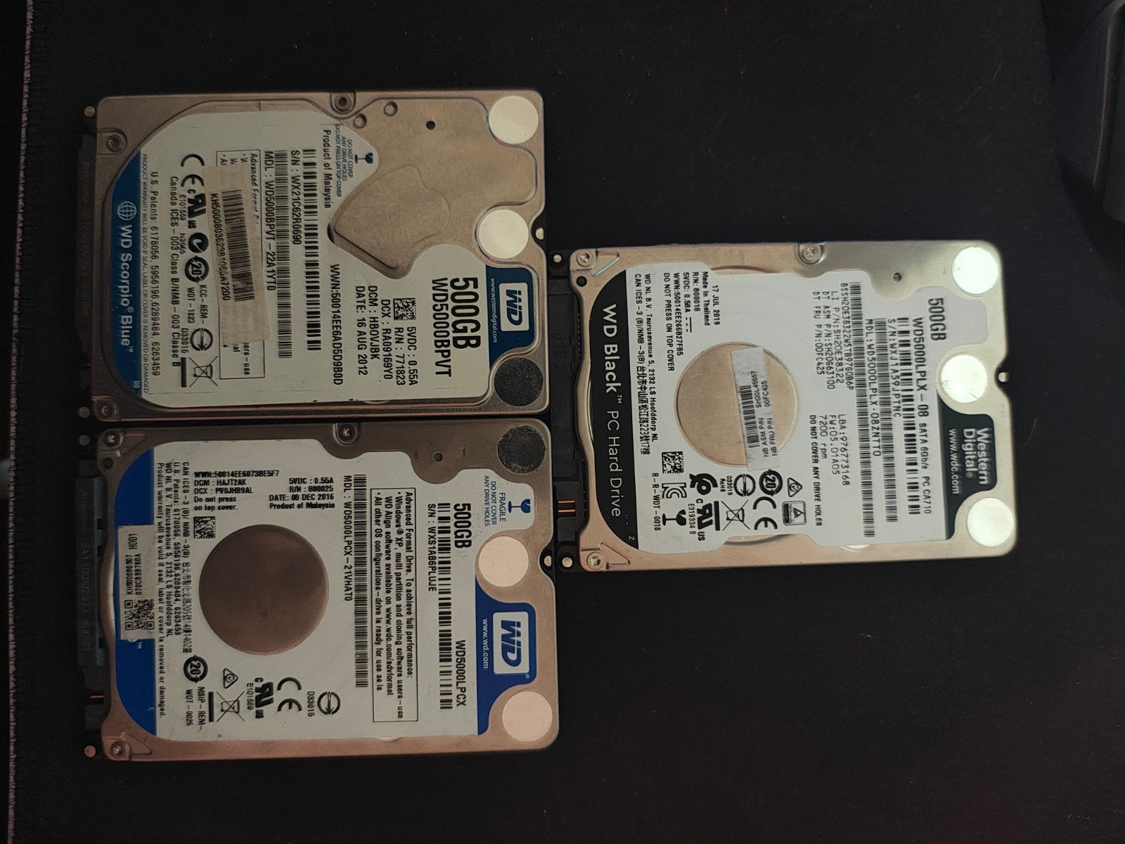 Lot de 3x500go 2.5"