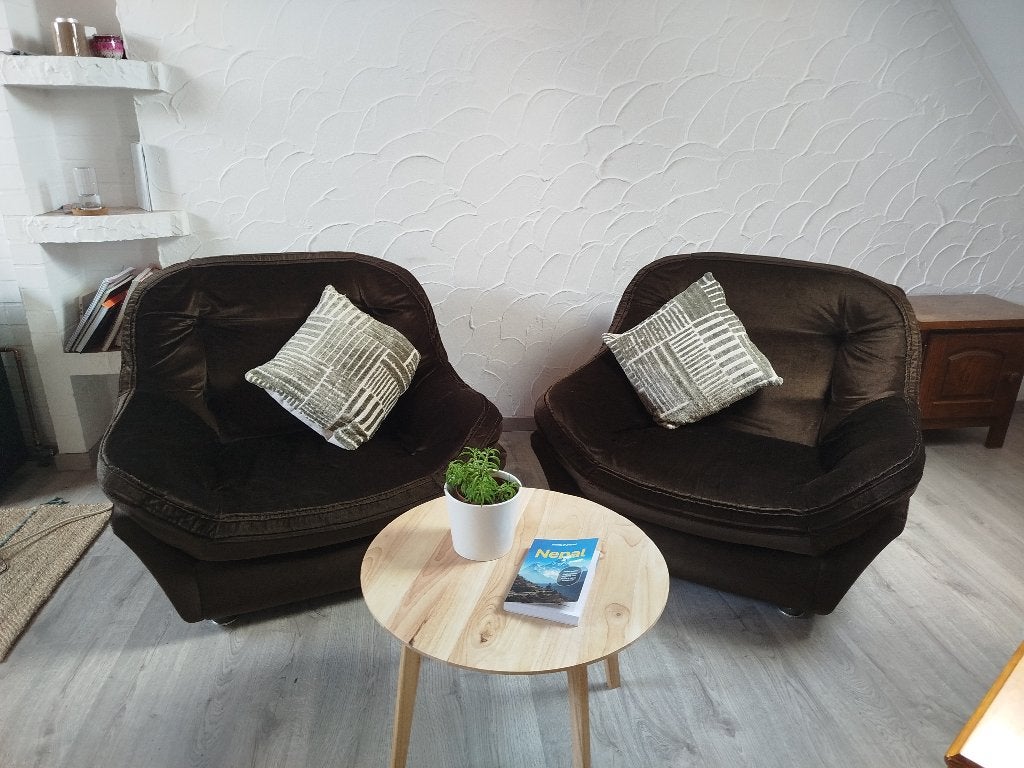 Loungefauteuils  + kussens, Ophalen, Gebruikt
