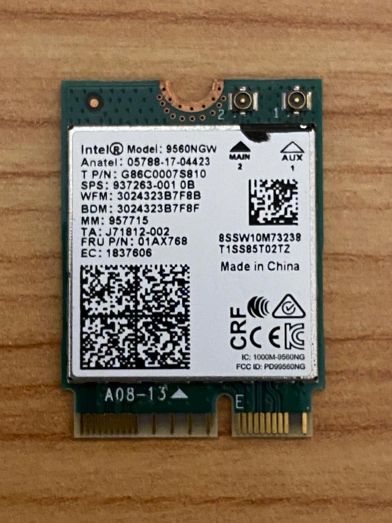 Intel 9560NGW WiFi AC + Bluetooth 5.1 M.2 2230, Enlèvement ou Envoi, Utilisé, Interne, Intel