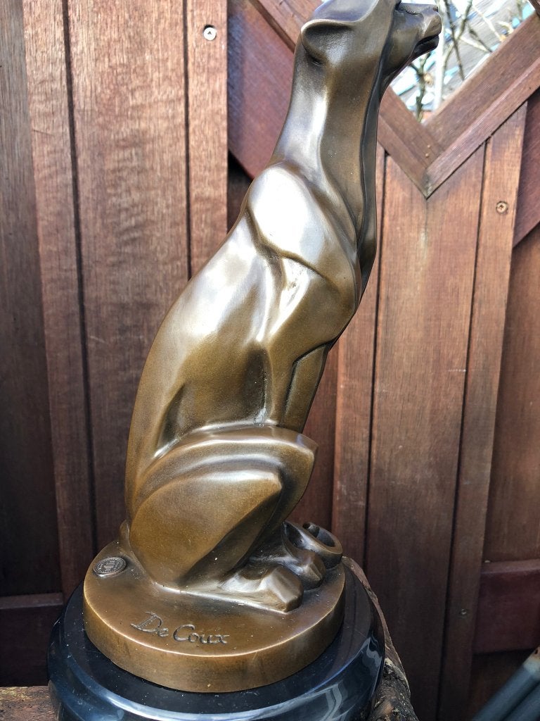 bronzen abstract cheetah jachtluipaard, Antiek en Kunst, Ophalen of Verzenden, Brons, Beeld, Abstract