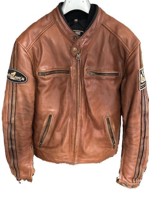 HELSTON'S Vintage leren motorjas maat M bruin, Overige typen, Heren, Ophalen of Verzenden, Helstons