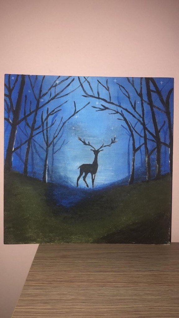 Peinture originale peinte à la main — Acrylique sur toile, Antiquités & Art, Peint à la main, Enlèvement ou Envoi, Peinture acrylique