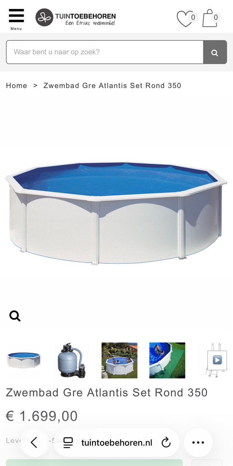 Stalen zwembad met zandfilter en warmte unite 350x350x120, Tuin en Terras, Ophalen, Zo goed als nieuw