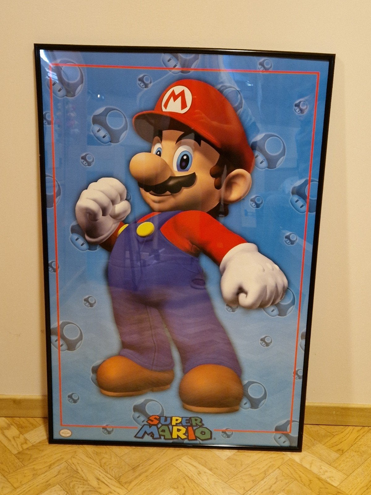 2 ingekaderde posters Mario Bros, Rectangulaire vertical, Avec cadre, Comme neuf, Enlèvement