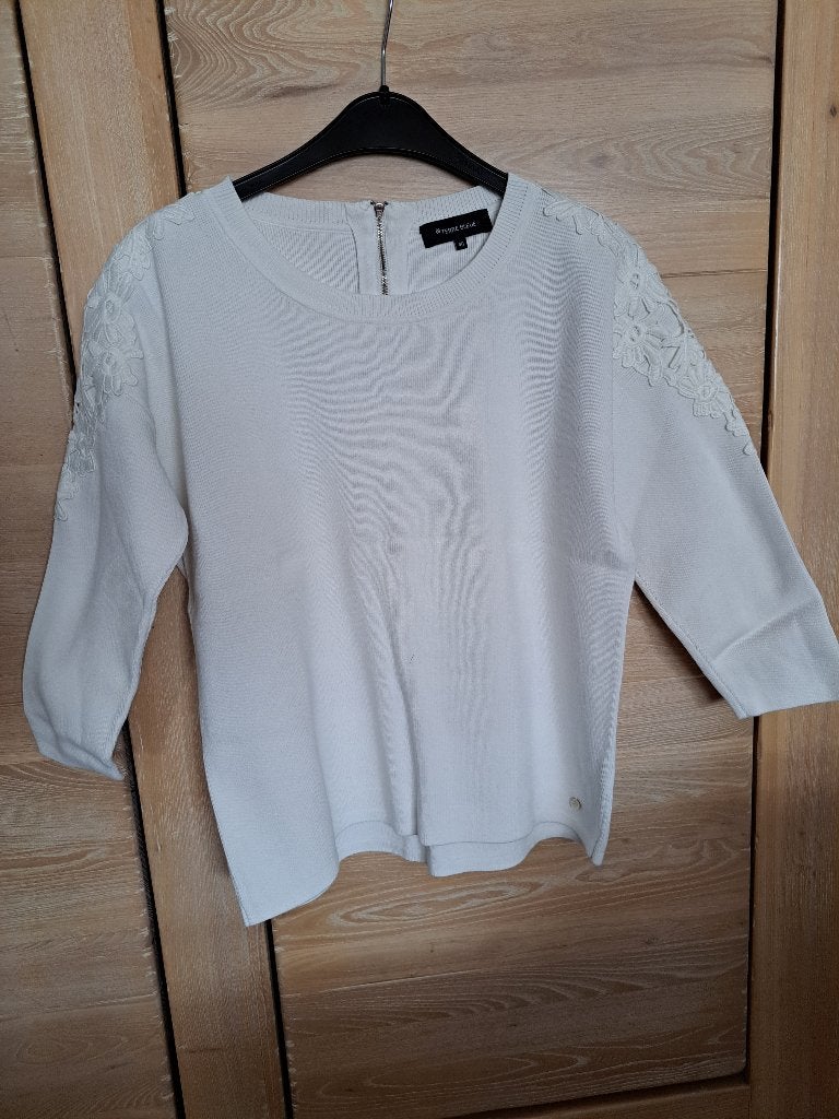 sweater/ trui, mt 40, Terre Bleue, katoen, Kleding | Dames, Truien en Vesten, Maat 38/40 (M), Terre Bleue, Wit, Ophalen of Verzenden