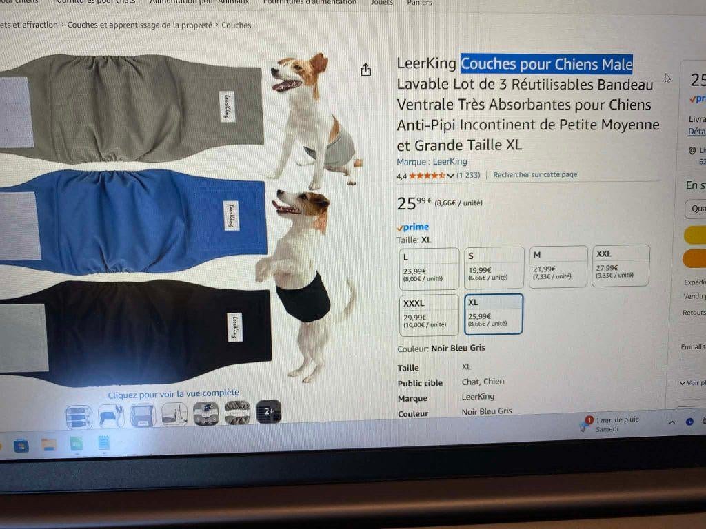 Couches pour Chiens Male, Animaux & Accessoires, Accessoires pour chiens, Comme neuf, Enlèvement ou Envoi