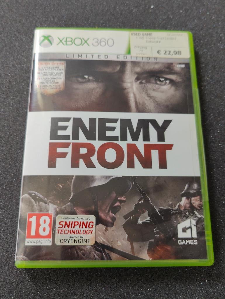 Xbox 360 spelletje Enemy Front limited edition, Ophalen of Verzenden, Zo goed als nieuw