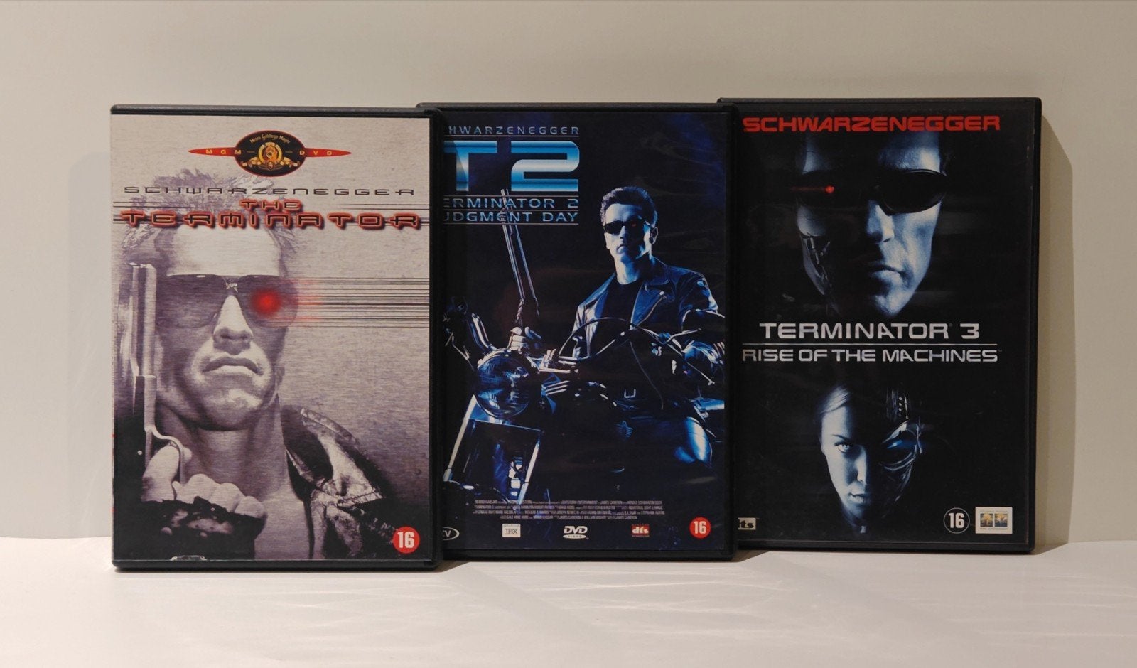 The Terminator 1 2 3 DVD set Actieklassieker Schwarzenegger, Cd's en Dvd's, Ophalen of Verzenden, Zo goed als nieuw, Actie, Bonusmateriaal