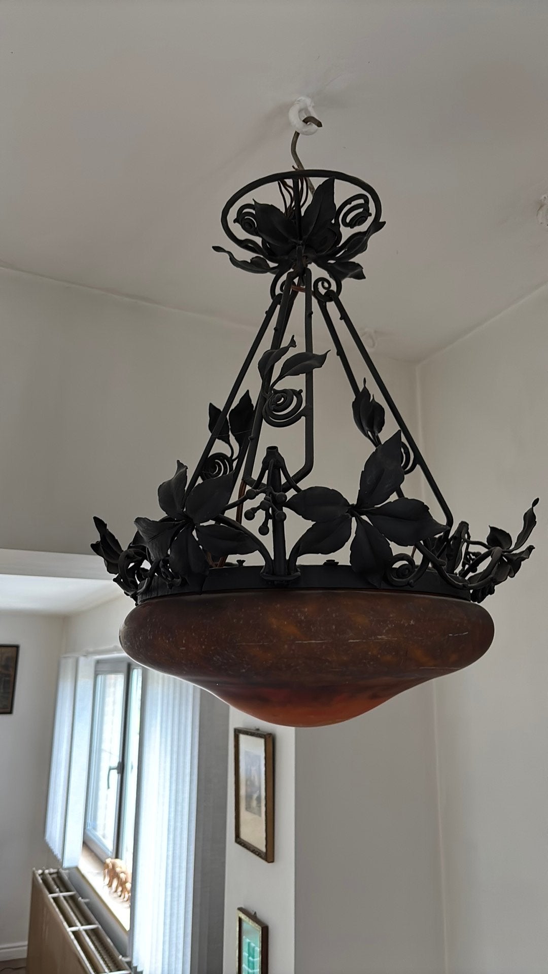 Ludter pâte de verre, met smeedwerk, Ophalen, Gebruikt, Art deco, Overige fittingen