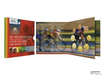 Belgique : Coffret euro 2002 - Cyclisme (8 pièces), Timbres & Monnaies, Monnaies | Belgique, Envoi, Série