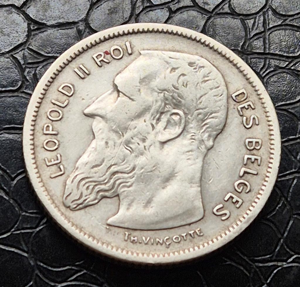 2 Francs. 1904   Leopold ll, Postzegels en Munten, Munten | België, Zilver, Ophalen of Verzenden, Losse munt, Zilver