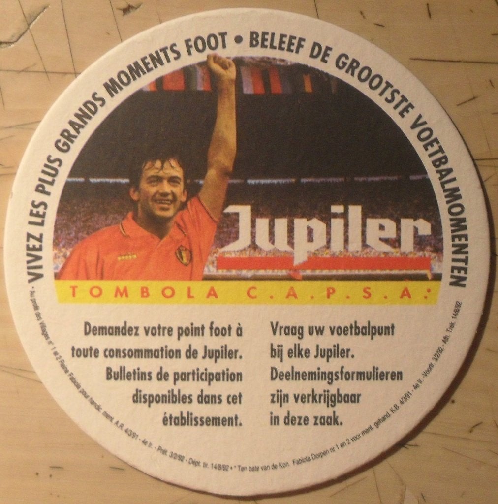 Sous-bock Jupiler "C.A.P.S.A. tous aux U.S.A.", Collections, Enlèvement ou Envoi, Sous-bock, Jupiler