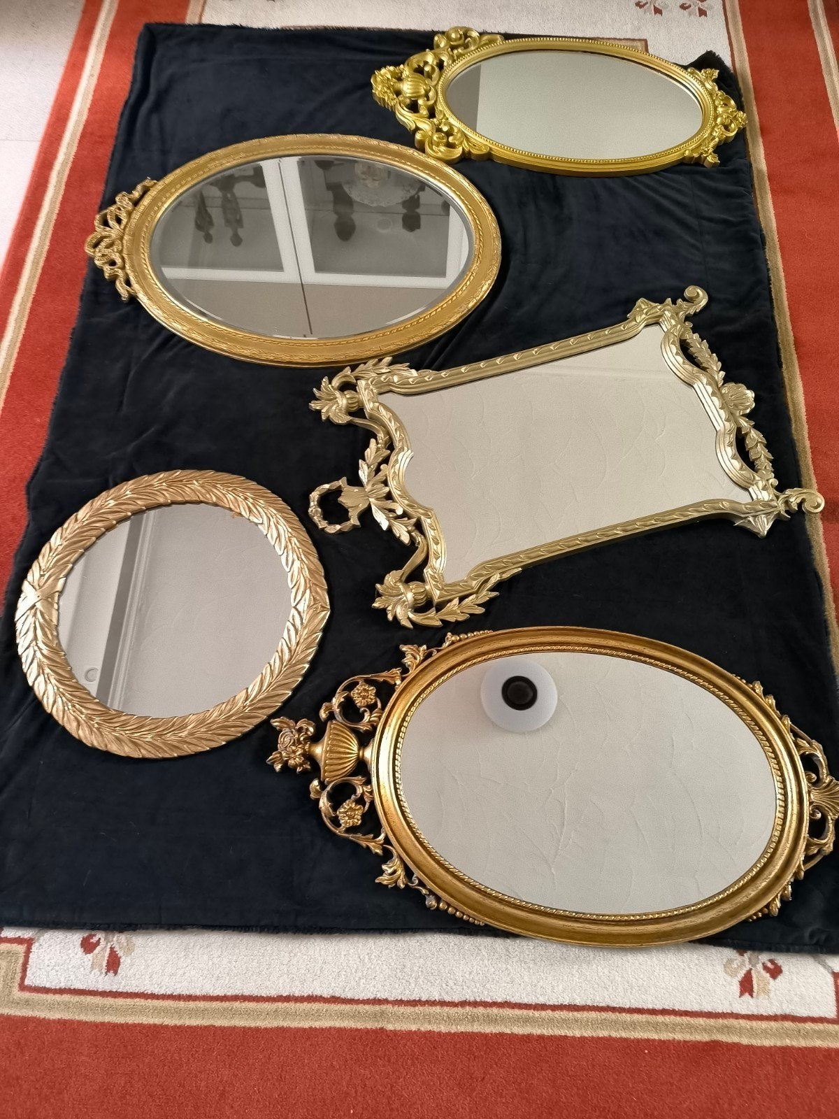 Lot van 5 oude spiegels, Maison & Meubles, Accessoires pour la Maison | Vases, Enlèvement