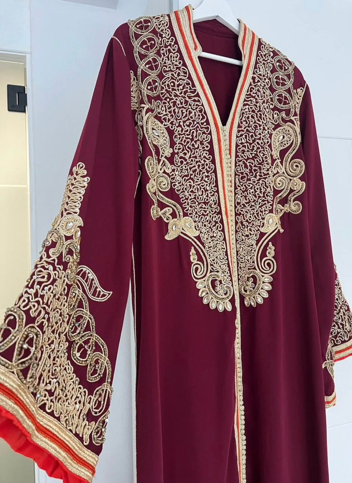 Caftan, Kleding | Dames, Gelegenheidskleding, Ophalen, Zo goed als nieuw, Maat 38/40 (M), Oranje