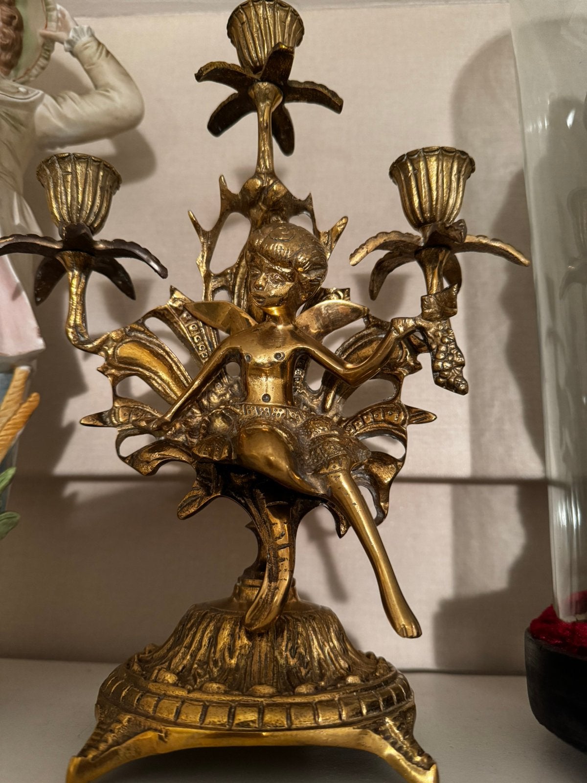 Twee kandelaars in brons, Ophalen of Verzenden