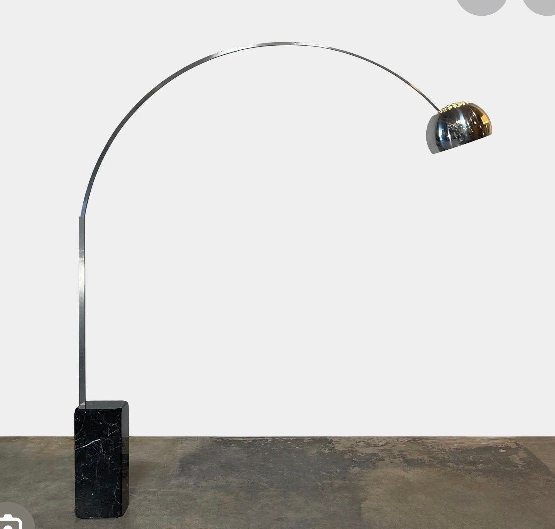 Flos arco boog vloerlamp zwarte voet nieuw in doos, Ophalen, Zo goed als nieuw
