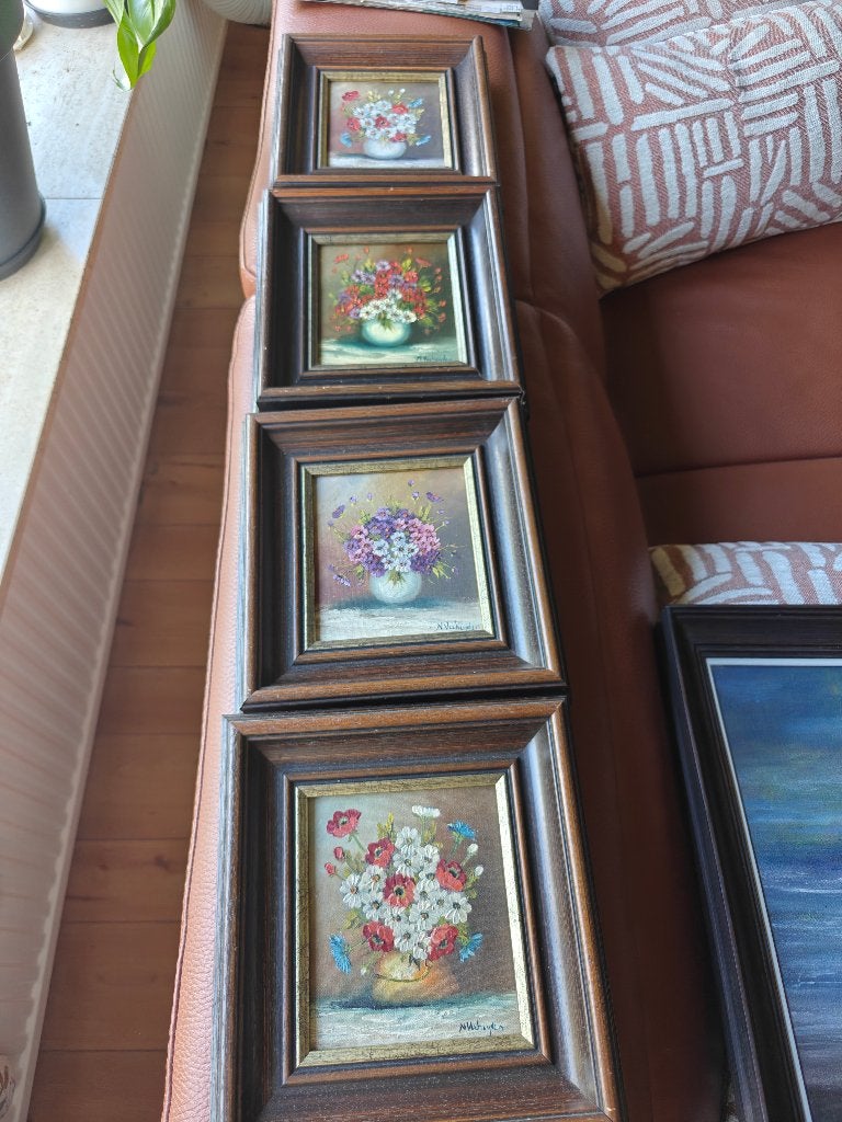 schilderij, Antiek en Kunst, Bloemen, Acrylverf, Overige stijlen, Handgeschilderd