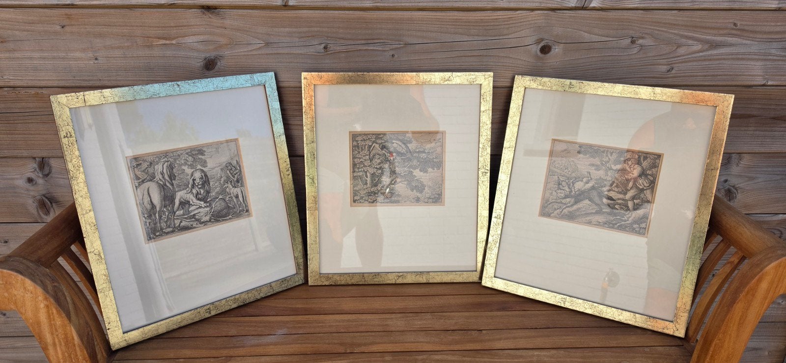 Set van 3 burijngravures uit Aesopus Fabels, Ophalen, Gravure