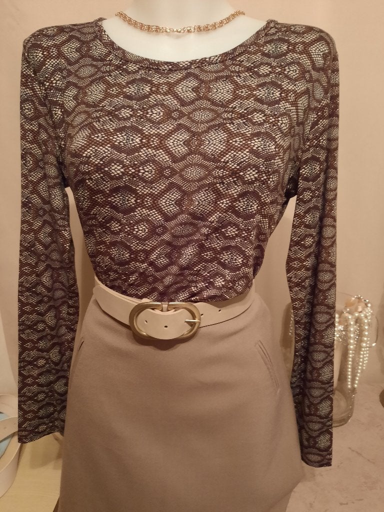 Shirt met lange mouw M, Maat 38/40 (M), Bruin, Bel & Bo, Ophalen of Verzenden