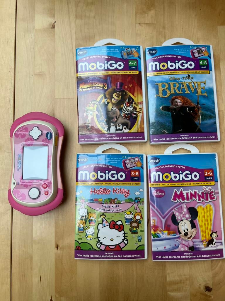 Vtech Mobigo console voor kinderen en 4 spelletjes, Ophalen, Zo goed als nieuw