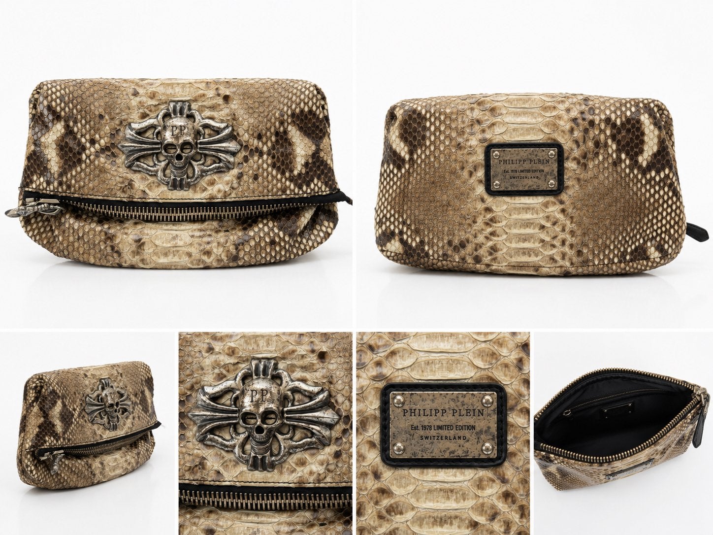 Philipp Plein Limited Edition Python Leather Tas/Clutch, Enlèvement