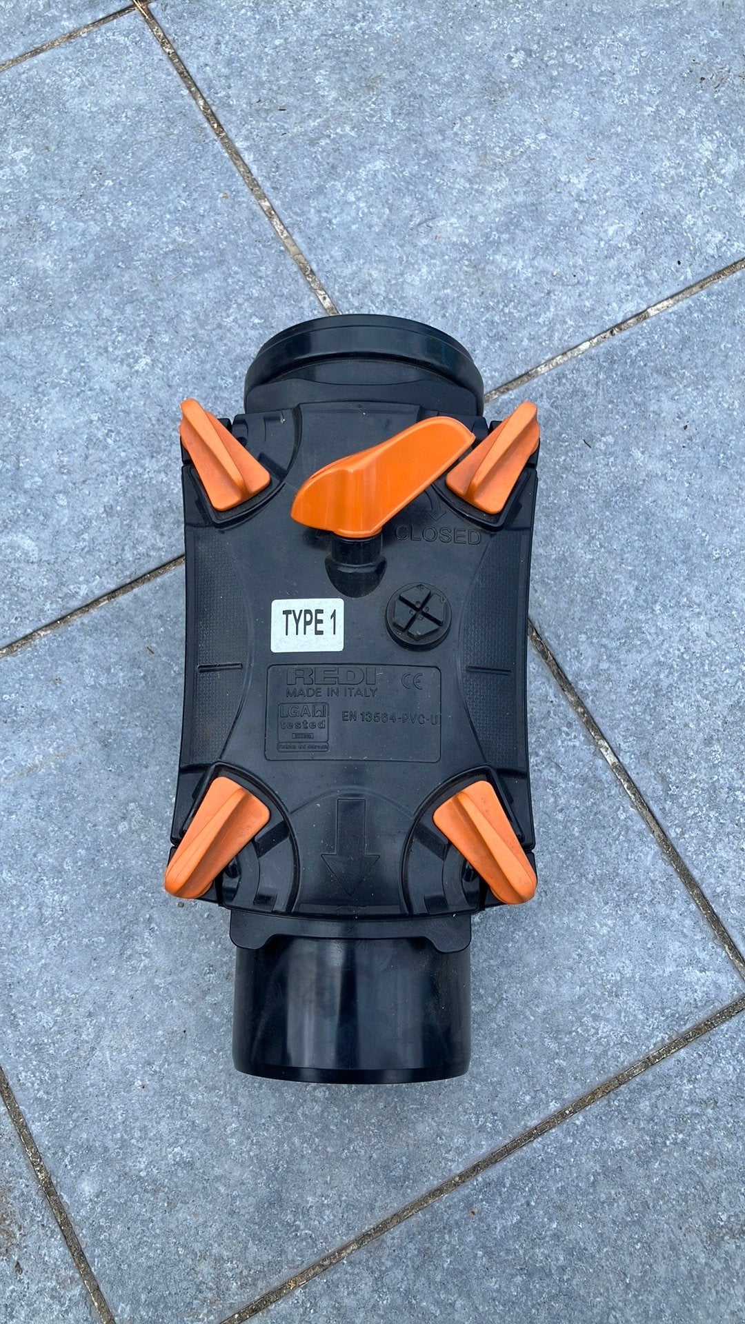 Redi Pvc ontstoppingsstuk, enkele keerklep en vergrendeling, Ophalen, Zo goed als nieuw, PVC