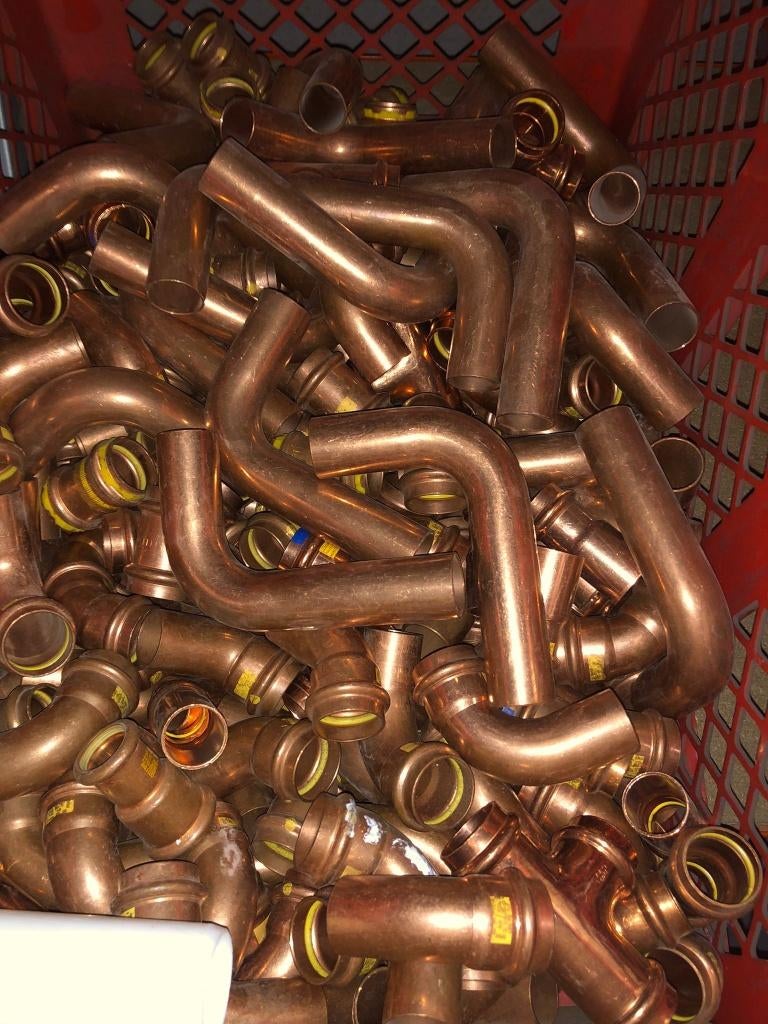 koperen persfittingen (bochten, T-stukken, koppelingen), Enlèvement, Neuf, Cuivre
