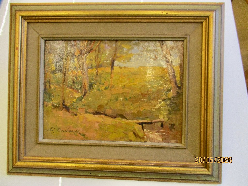 Une huile sur bois Douhard Linkebeek ferme st elois, Enlèvement ou Envoi